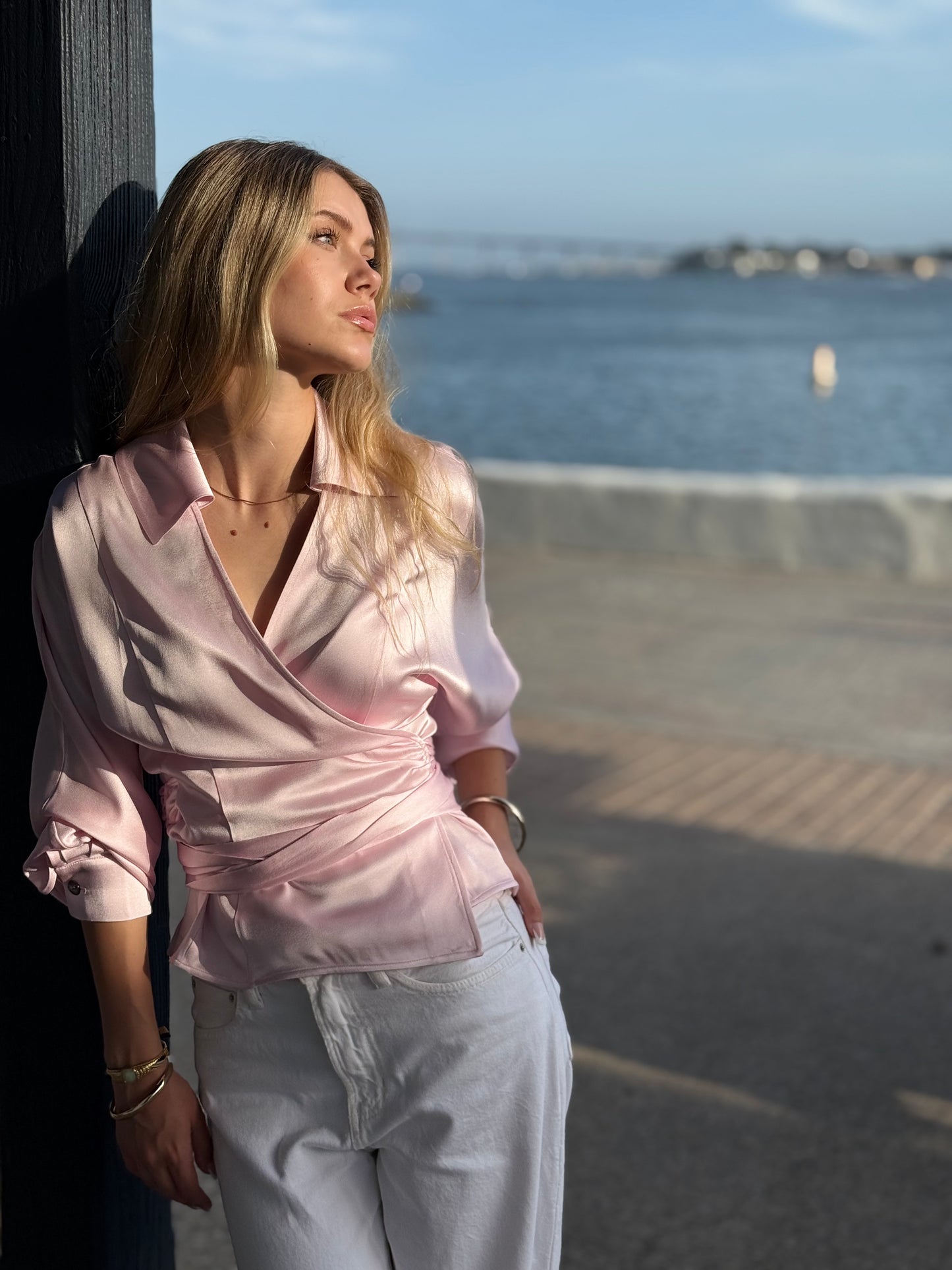 Ballerina Long-Sleeve Wrap Blouse