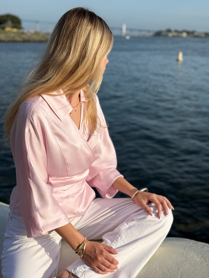 Ballerina Long-Sleeve Wrap Blouse