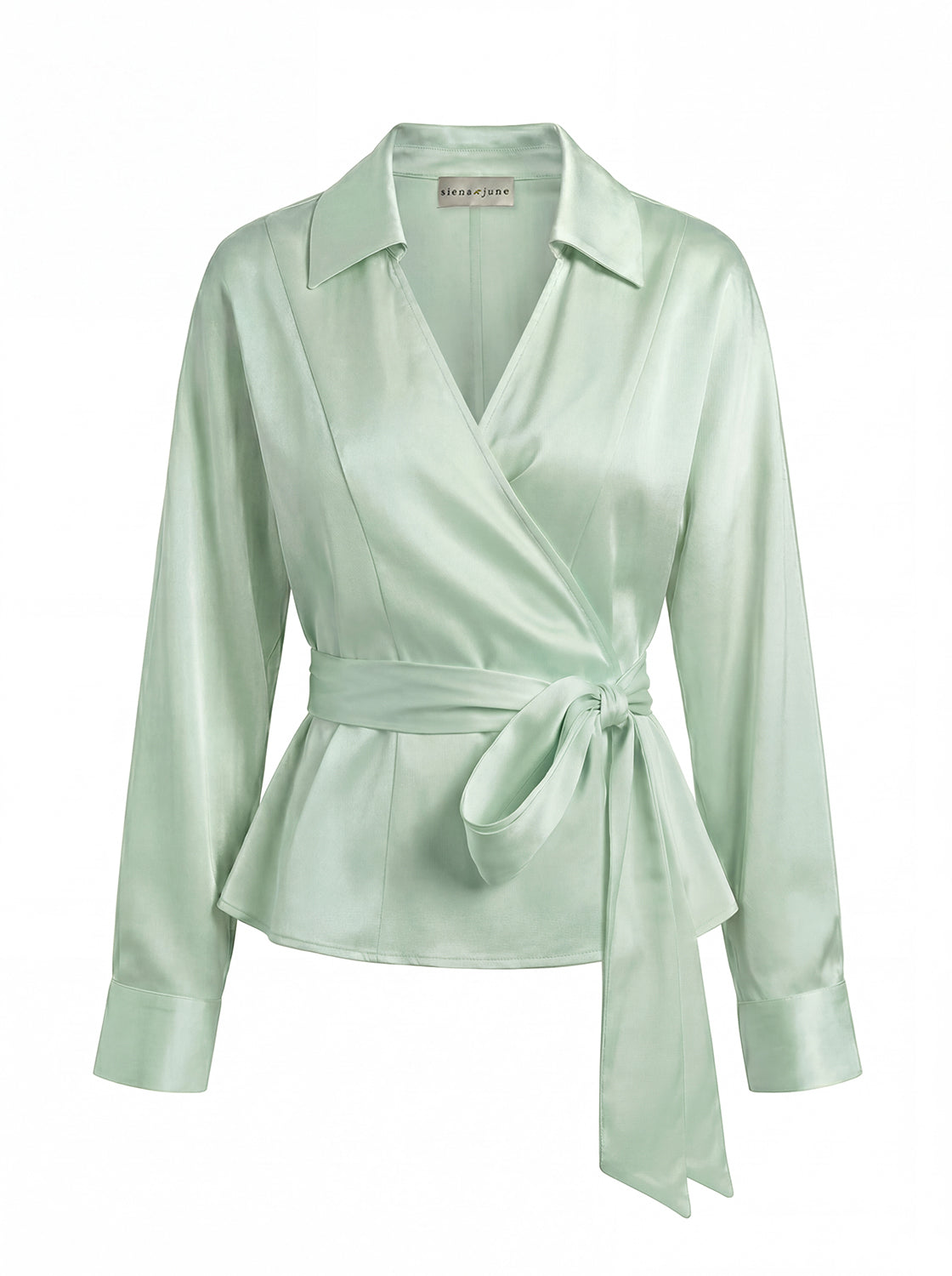 Spring Long-Sleeve Wrap blouse